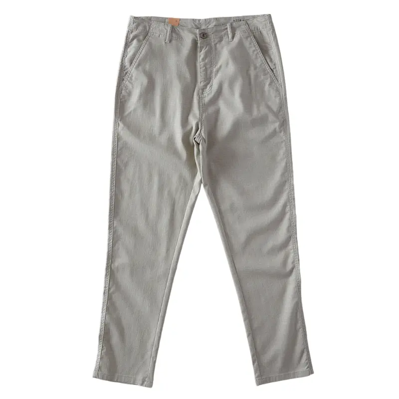 2025 Summer New Japanese Retro Thin Linen Elastic and Comfortable Pants Men's Simple Fashion Commute Casual Straight Trousers