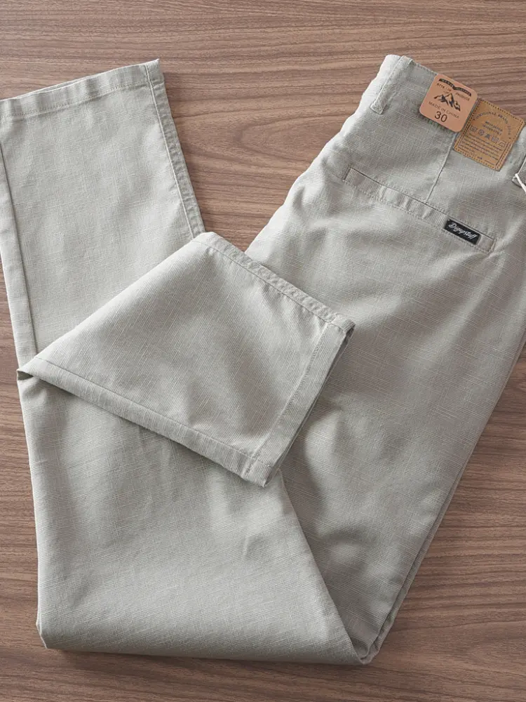 2025 Summer New Japanese Retro Thin Linen Elastic and Comfortable Pants Men's Simple Fashion Commute Casual Straight Trousers