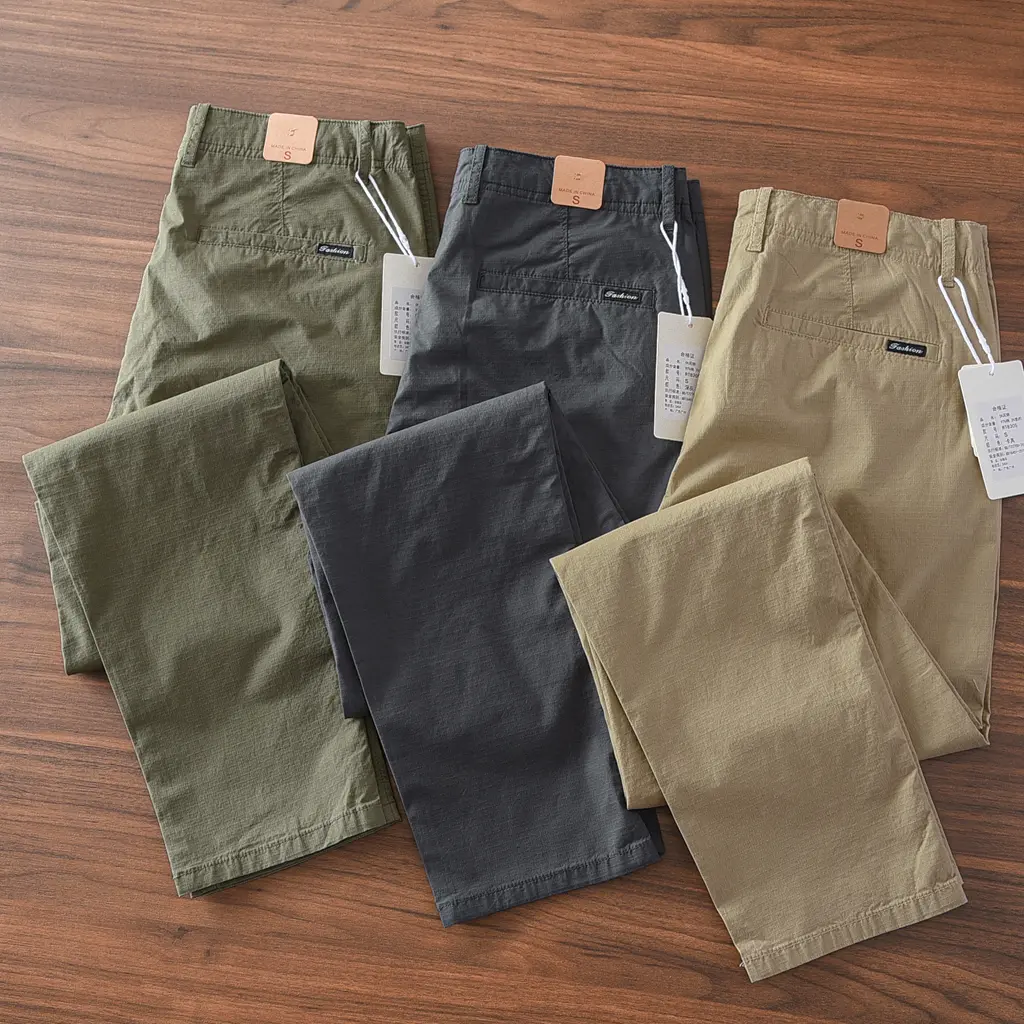 2025 Summer New American Retro Thin Quick-drying Ice Silk Stretch Pants Men's Simple Chino Business Casual Straight Trousers