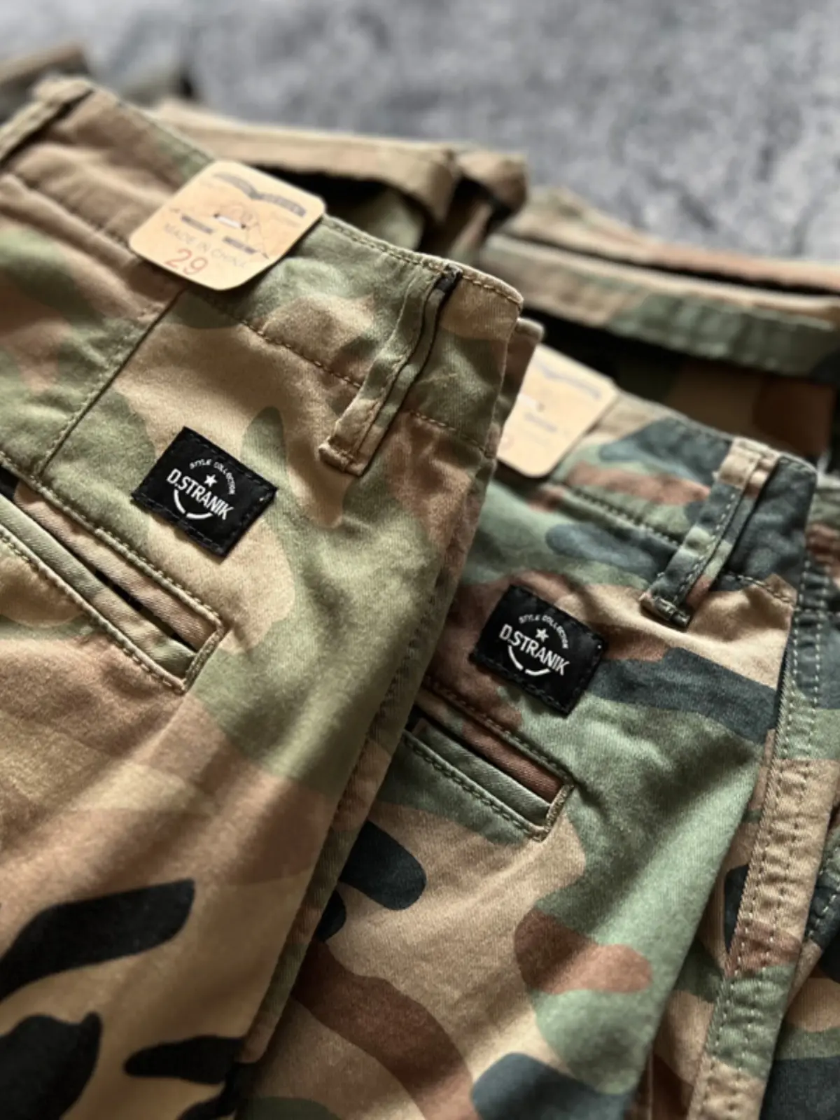 2025 Spring and Autumn American Rerto Woven Camouflage Cargo Pants Men's Amekaji 97% Cotton Washed Straight Casual  Trousers