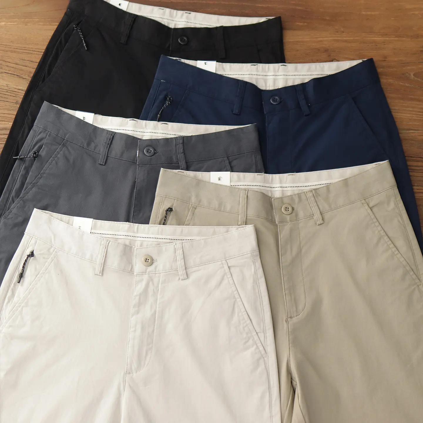 2025 Summer American Retro Thin Micro Elasticity Casual Pants Men's Simple 97% Cotton Washed CHINO Business Straight Trousers