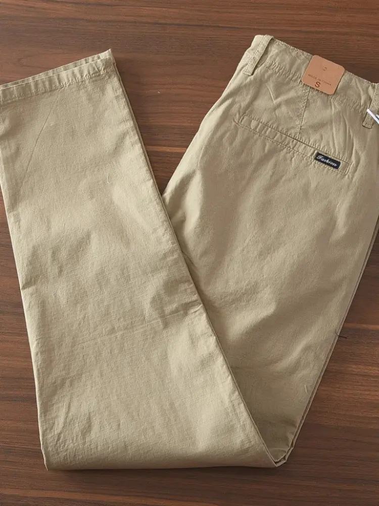 2025 Summer New American Retro Thin Quick-drying Ice Silk Stretch Pants Men's Simple Chino Business Casual Straight Trousers