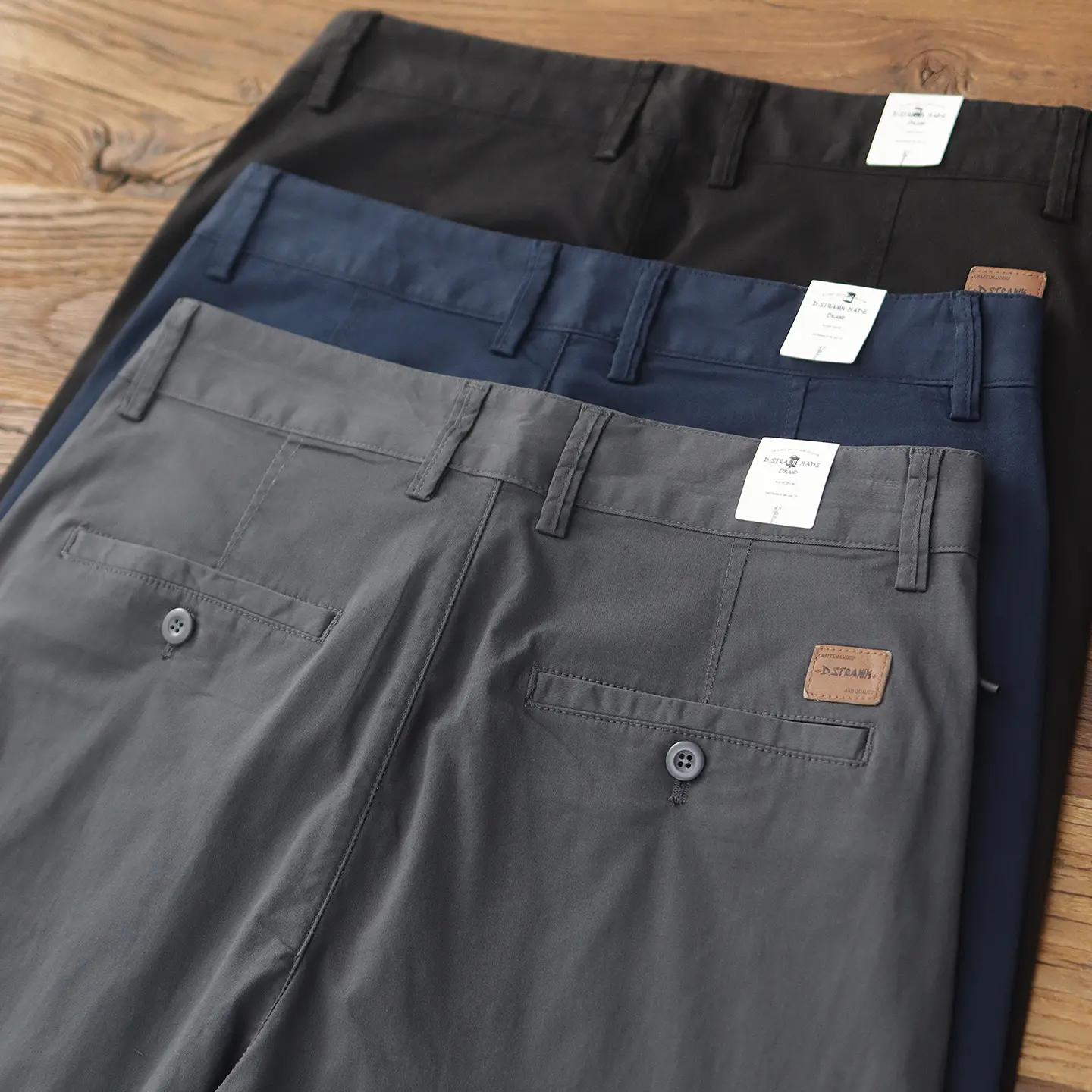2025 Summer American Retro Thin Micro Elasticity Casual Pants Men's Simple 97% Cotton Washed CHINO Business Straight Trousers