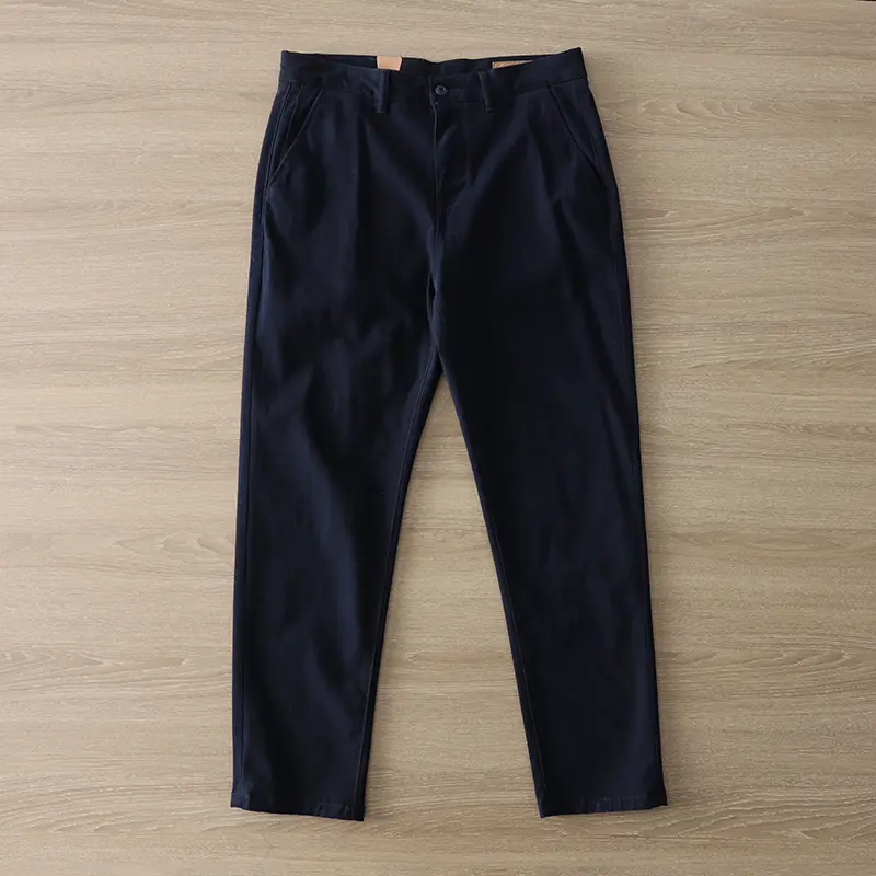 2371# 2025 Autumn New American Retro Twill Woven Basic Pants Men's Simple 97% Cotton Washed Chino Straight Loose Casual Trousers