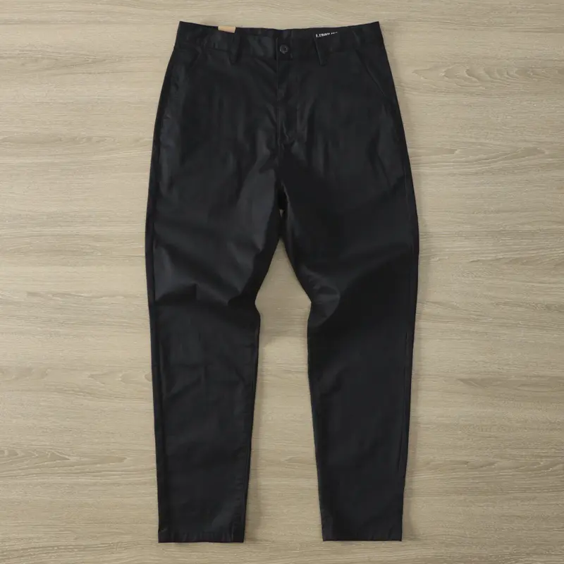 2372# 2025 Autumn New American Retro Twill Woven Basic Pants Men's Simple 97% Cotton Washed Chino Straight Loose Casual Trousers