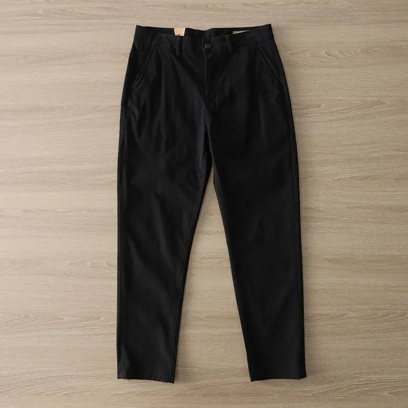 2371# 2025 Autumn New American Retro Twill Woven Basic Pants Men's Simple 97% Cotton Washed Chino Straight Loose Casual Trousers