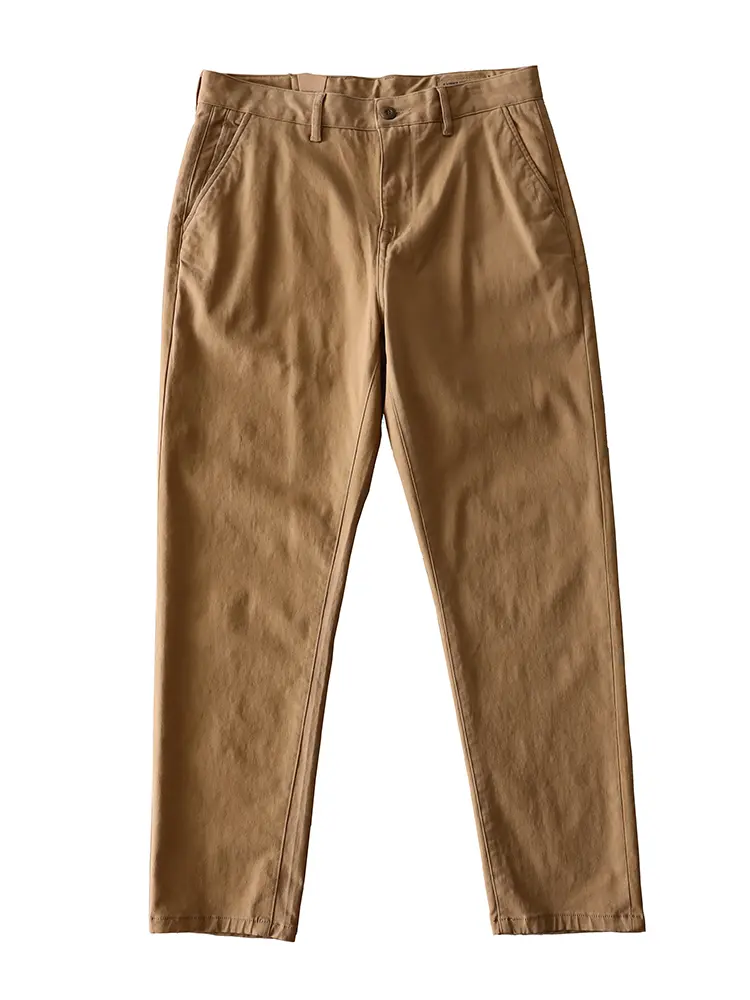 2371# 2025 Autumn New American Retro Twill Woven Basic Pants Men's Simple 97% Cotton Washed Chino Straight Loose Casual Trousers