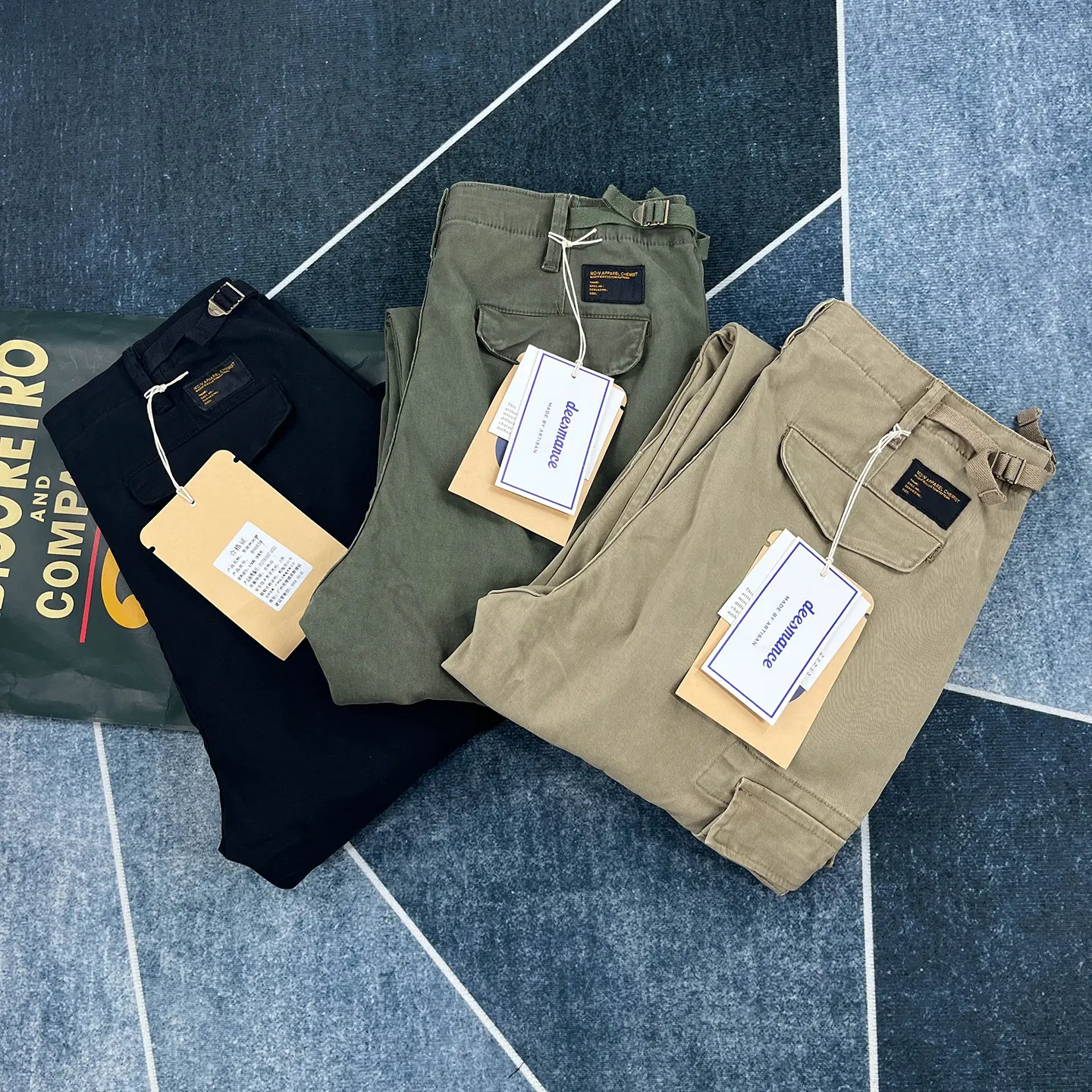 2026 Spring and Autumn New American Rerto Woven Twill Cargo Pants Men's 97% Cotton Washed Straight Casual Multi Pocket Trousers