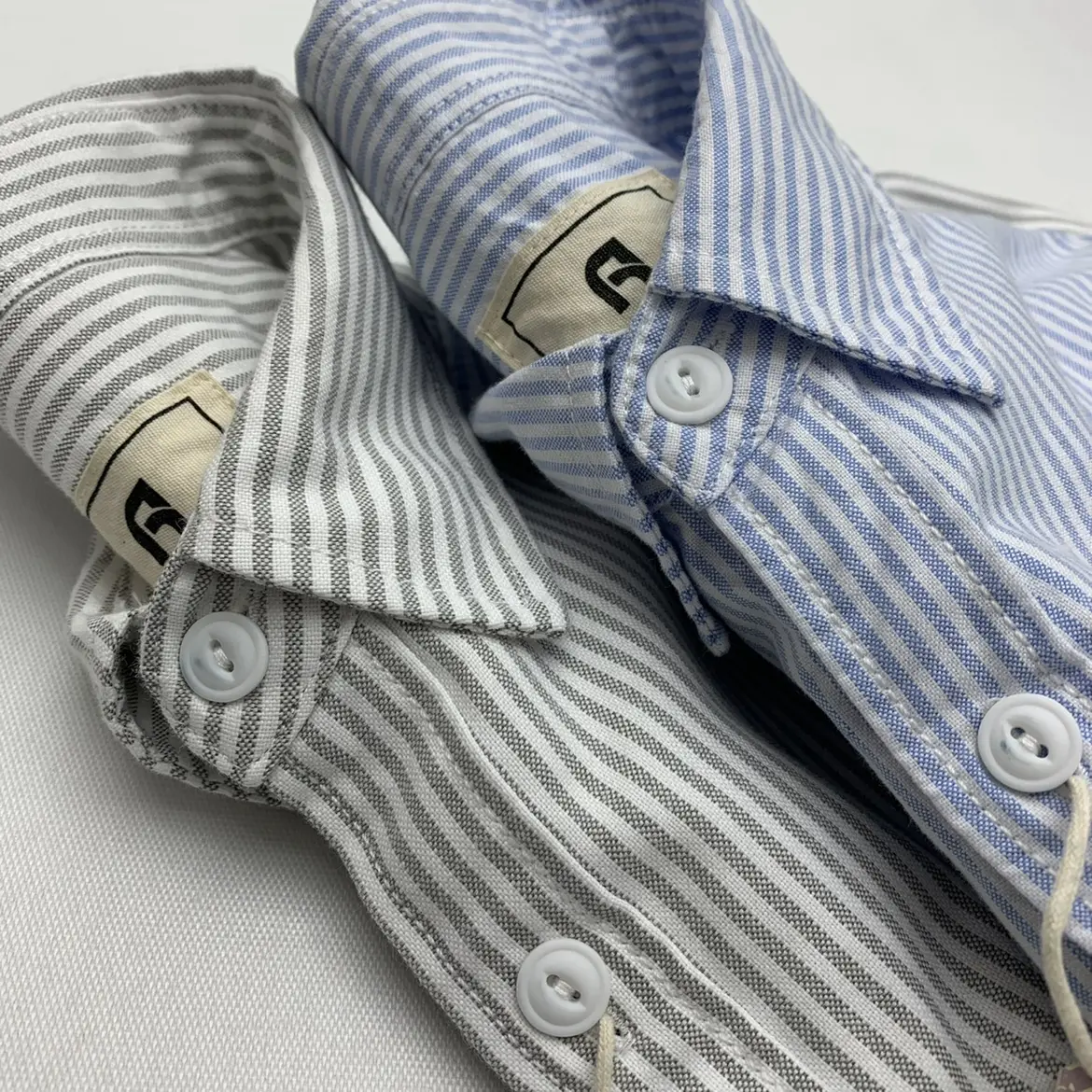 2025 Spring Autumn New Japanese Retro Long Sleeve Lapel Oxford Striped Shirts Men's Simple 100% Cotton Washed Loose Casual Tops