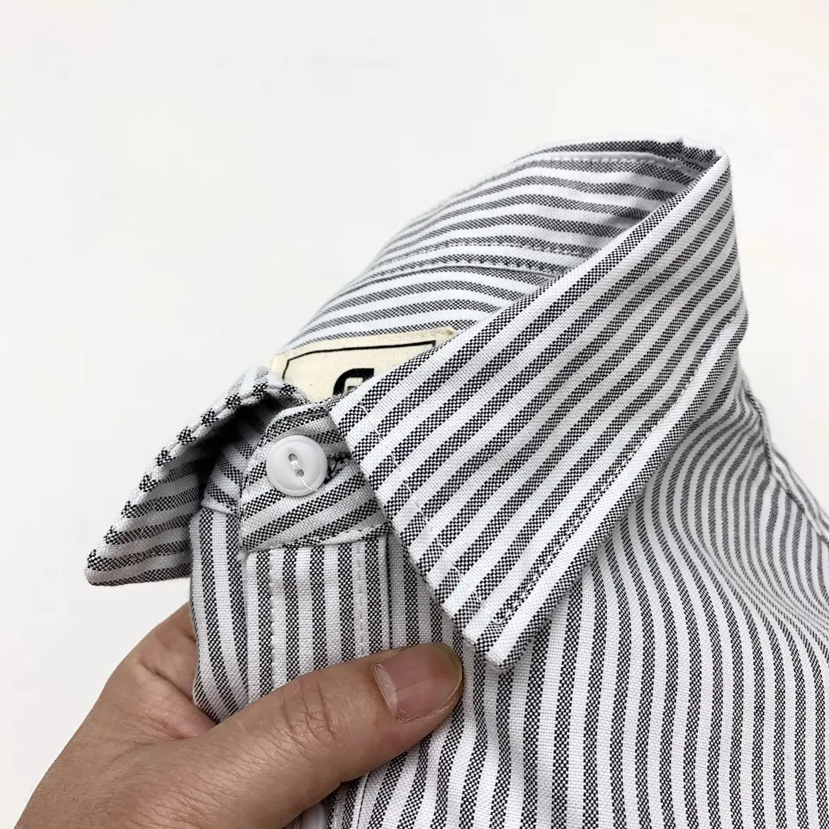 2025 Spring Autumn New Japanese Retro Long Sleeve Lapel Oxford Striped Shirts Men's Simple 100% Cotton Washed Loose Casual Tops