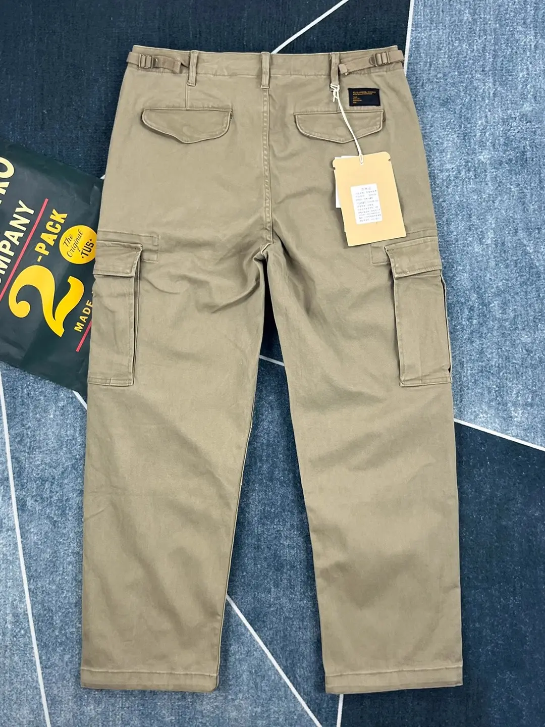 2026 Spring and Autumn New American Rerto Woven Twill Cargo Pants Men's 97% Cotton Washed Straight Casual Multi Pocket Trousers
