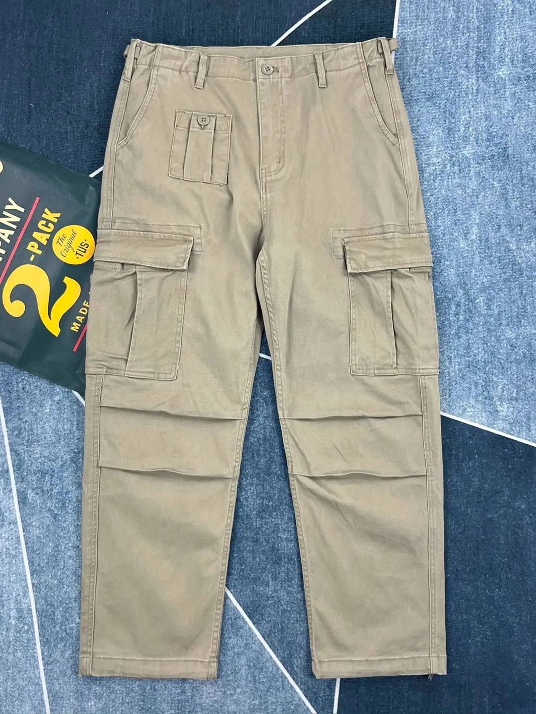 2026 Spring and Autumn New American Rerto Woven Twill Cargo Pants Men's 97% Cotton Washed Straight Casual Multi Pocket Trousers