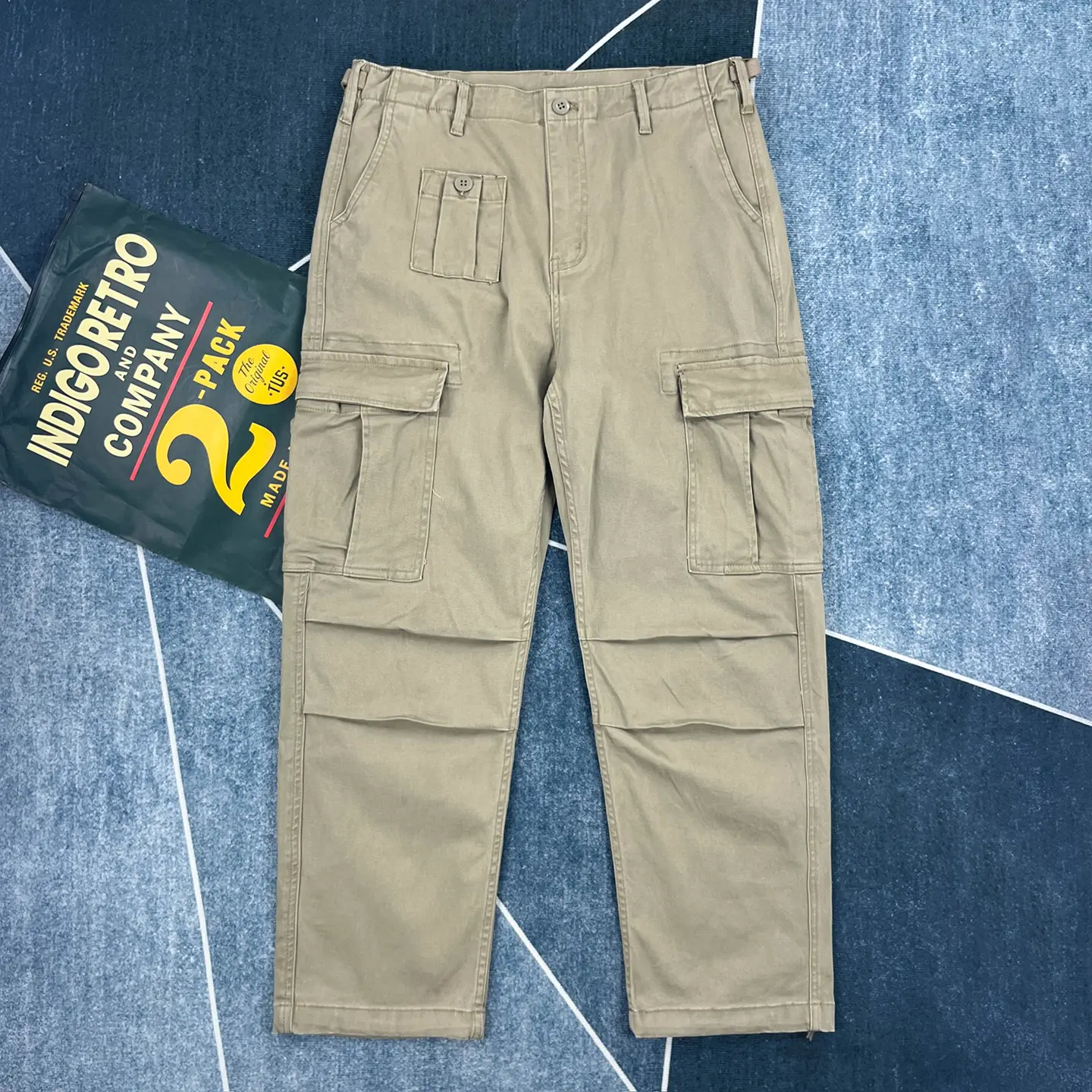 2026 Spring and Autumn New American Rerto Woven Twill Cargo Pants Men's 97% Cotton Washed Straight Casual Multi Pocket Trousers