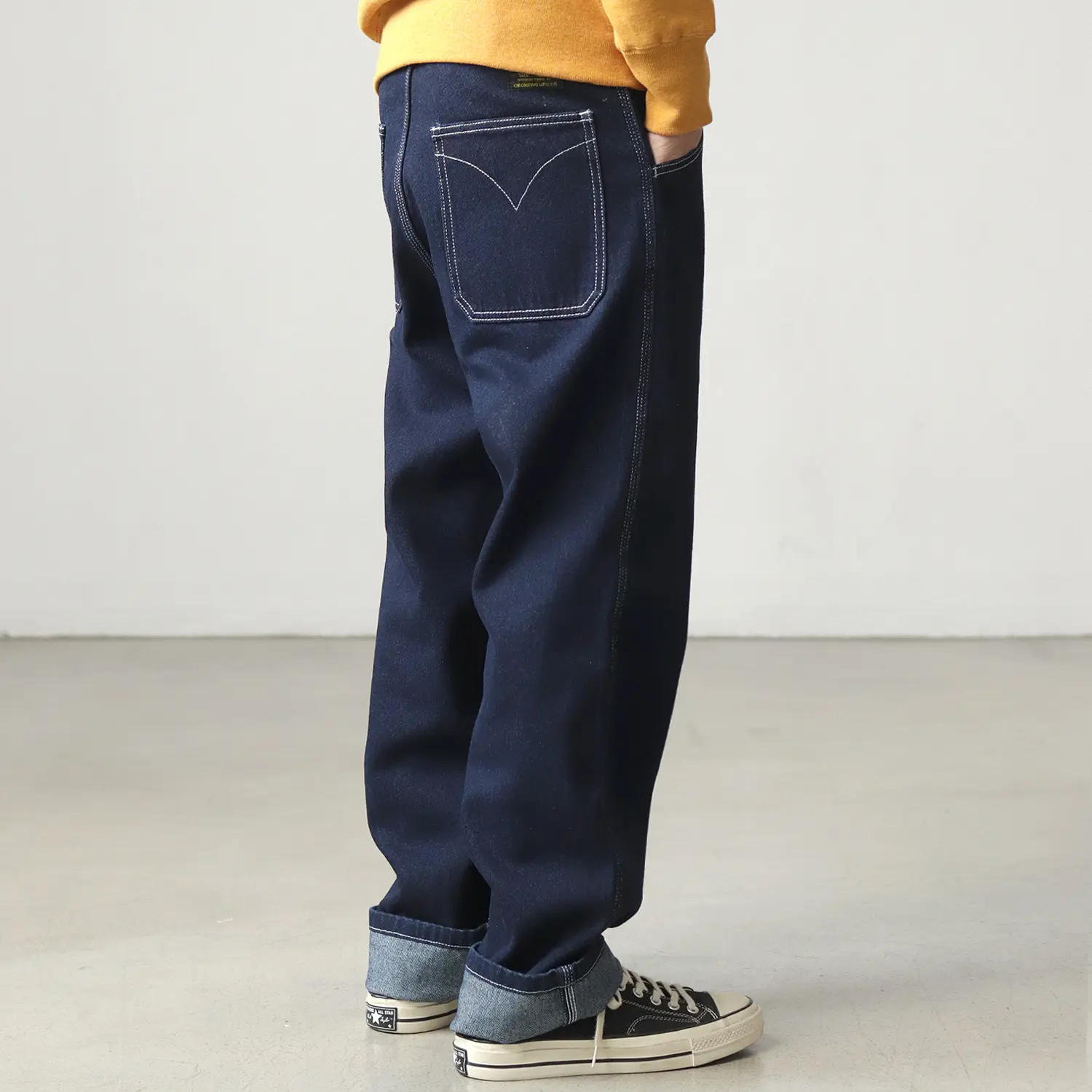 2025 Spring New American Retro Heavyweight Denim Striped Cargo Jeans Men's Simple 100% Cotton Washed Loose Casual Straight Pants
