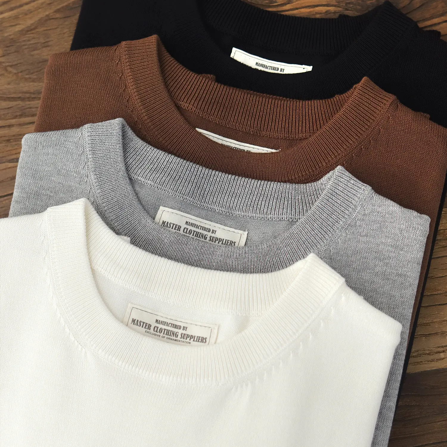 2025 Summer New American Retro Short Sleeve O-neck Solid Color Knitted T-shirt Men's Simple Fashion Amekaji Business Casual Tops