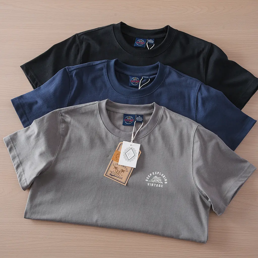 2025 Summer New American Retro 280G Short Sleeve O-neck Letter Printed T-shirt Men's Simple 100% Cotton Washed Casual Loose Tops