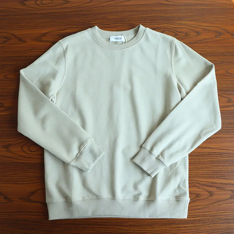 2025 Autumn Winter American Retro Heavyweight Velvet Solid Color Basic Sweatershirt Men's Simple 85% Cotton Washed Pullover Tops