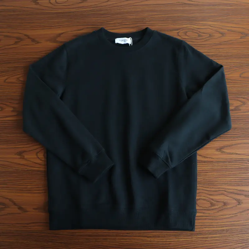 2025 Autumn Winter American Retro Heavyweight Velvet Solid Color Basic Sweatershirt Men's Simple 85% Cotton Washed Pullover Tops