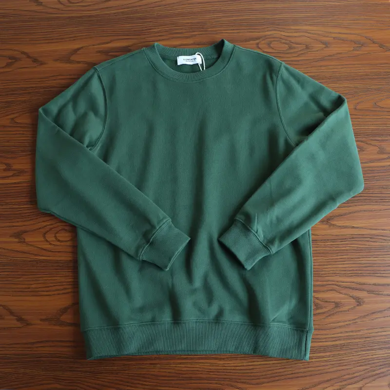 2025 Autumn Winter American Retro Heavyweight Velvet Solid Color Basic Sweatershirt Men's Simple 85% Cotton Washed Pullover Tops