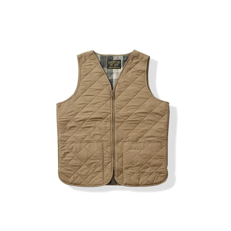 Autumn Winter New American Retro Sleeveless Dom Quilted Vest Men's 100% Polyester Thick Casual Multi-pocket Oil Wax Jacket Liner
