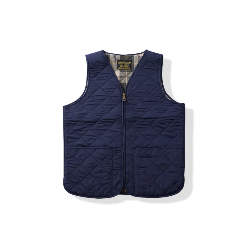 Autumn Winter New American Retro Sleeveless Dom Quilted Vest Men's 100% Polyester Thick Casual Multi-pocket Oil Wax Jacket Liner