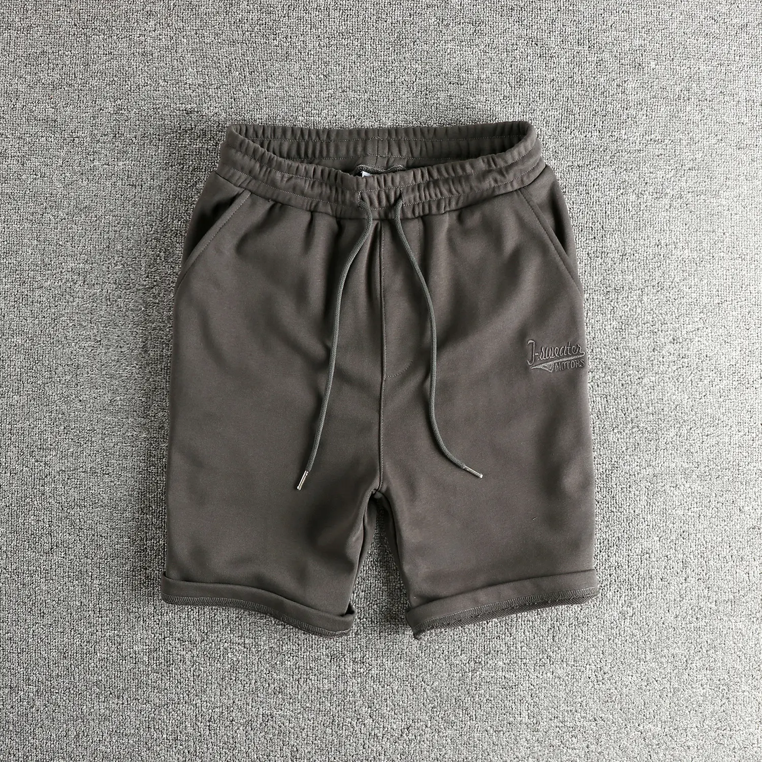 Summer New American Retro Knitted Letter Embroidery Shorts Men's Simple Elastic Wasit Drawstring Sports Casual 5-point Pants