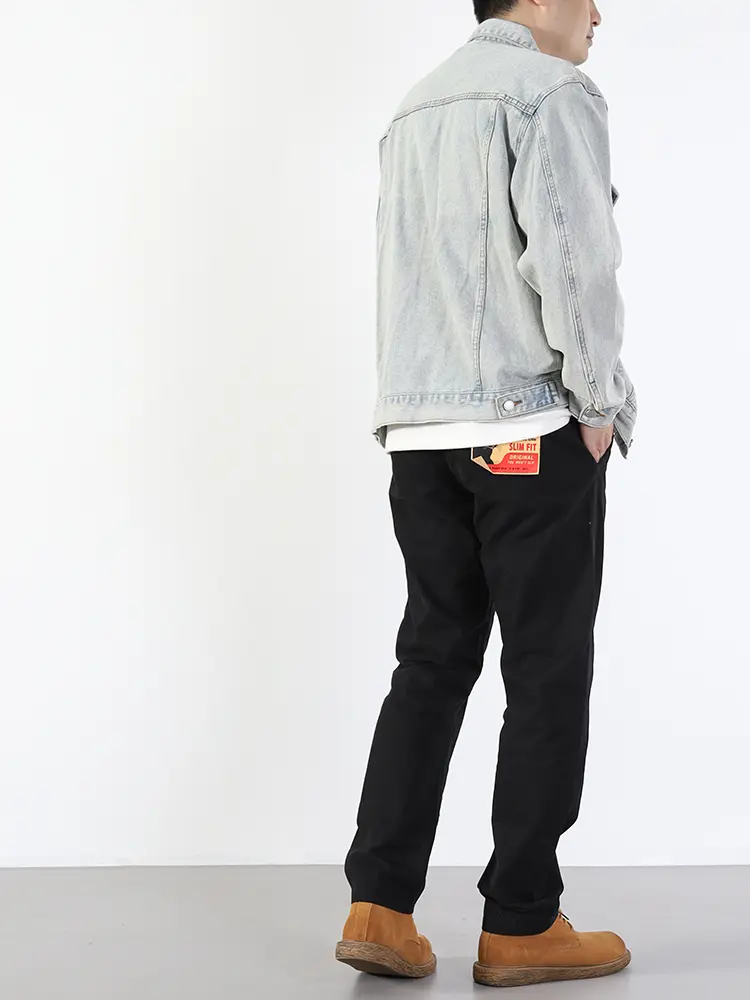 2025 Spring and Autumn New American Retro Twill Woven Cargo Pants Men's Simple 100% Cotton Washed Chino Straight Casual Trousers