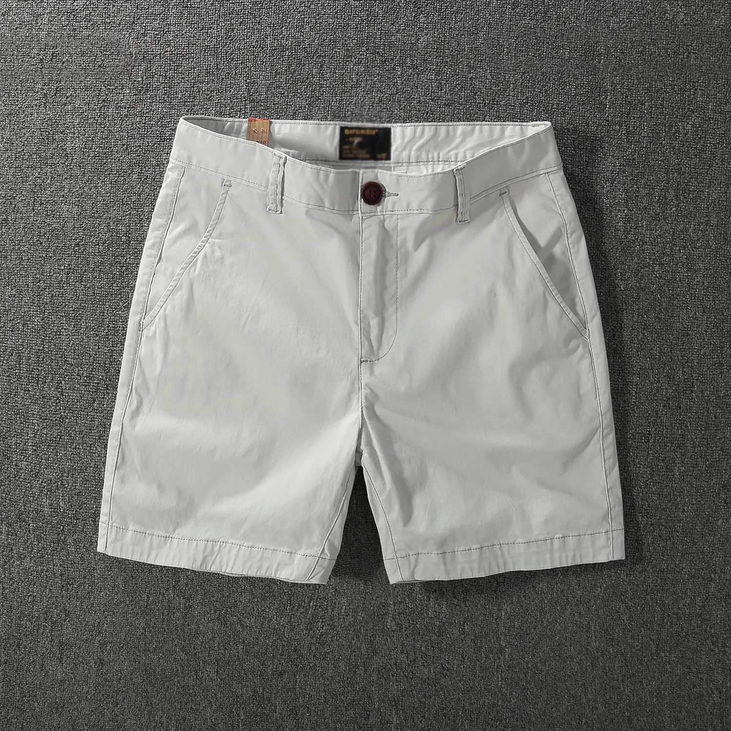 311# 2025 Summer New Japanese Retro Woven Twill Solid Color Shorts Men's Simple 97% Cotton Washed Casual Straight 4-point Pants