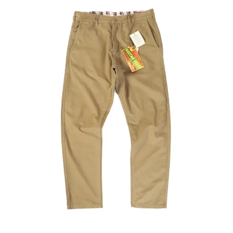 2025 Spring and Autumn New American Retro Twill Woven Cargo Pants Men's Simple 100% Cotton Washed Chino Straight Casual Trousers