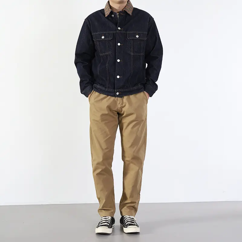 2025 Spring and Autumn New American Retro Twill Woven Cargo Pants Men's Simple 100% Cotton Washed Chino Straight Casual Trousers