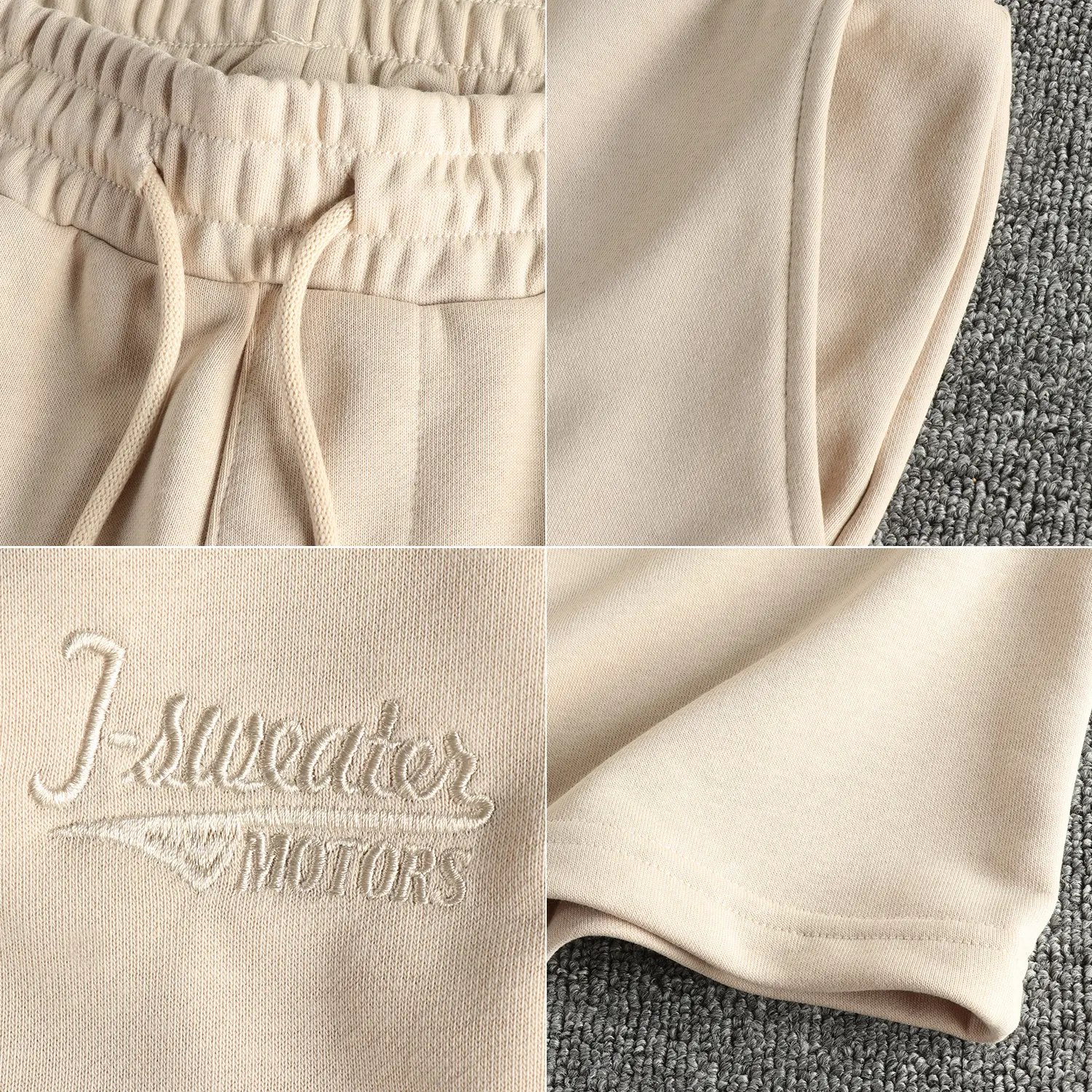 Summer New American Retro Knitted Letter Embroidery Shorts Men's Simple Elastic Wasit Drawstring Sports Casual 5-point Pants