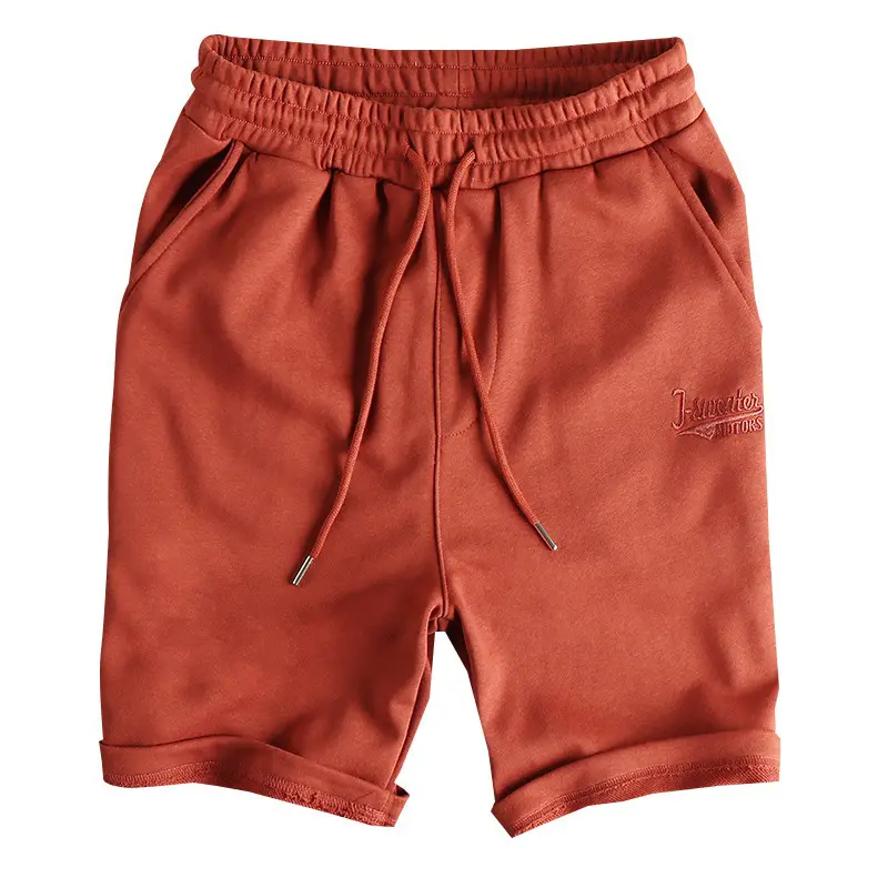 Summer New American Retro Knitted Letter Embroidery Shorts Men's Simple Elastic Wasit Drawstring Sports Casual 5-point Pants