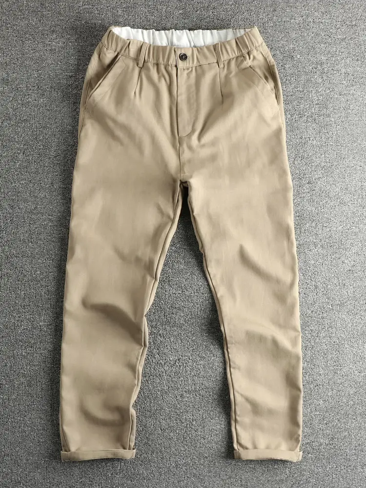 2025 Spring and Summer New American Retro 280G Woven Cool Feeling Casual Pants Men's Simple Straight Loose Tapered Trousers