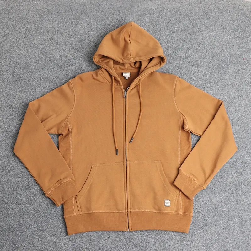 2025 Spring New Korea Retro Long Sleeve Hooded Cardigan Hoodies Men's Fashion 100% Cotton Washed Loose Casual Sports Sweatshirts