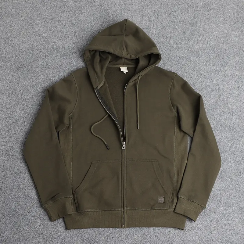 2025 Spring New Korea Retro Long Sleeve Hooded Cardigan Hoodies Men's Fashion 100% Cotton Washed Loose Casual Sports Sweatshirts