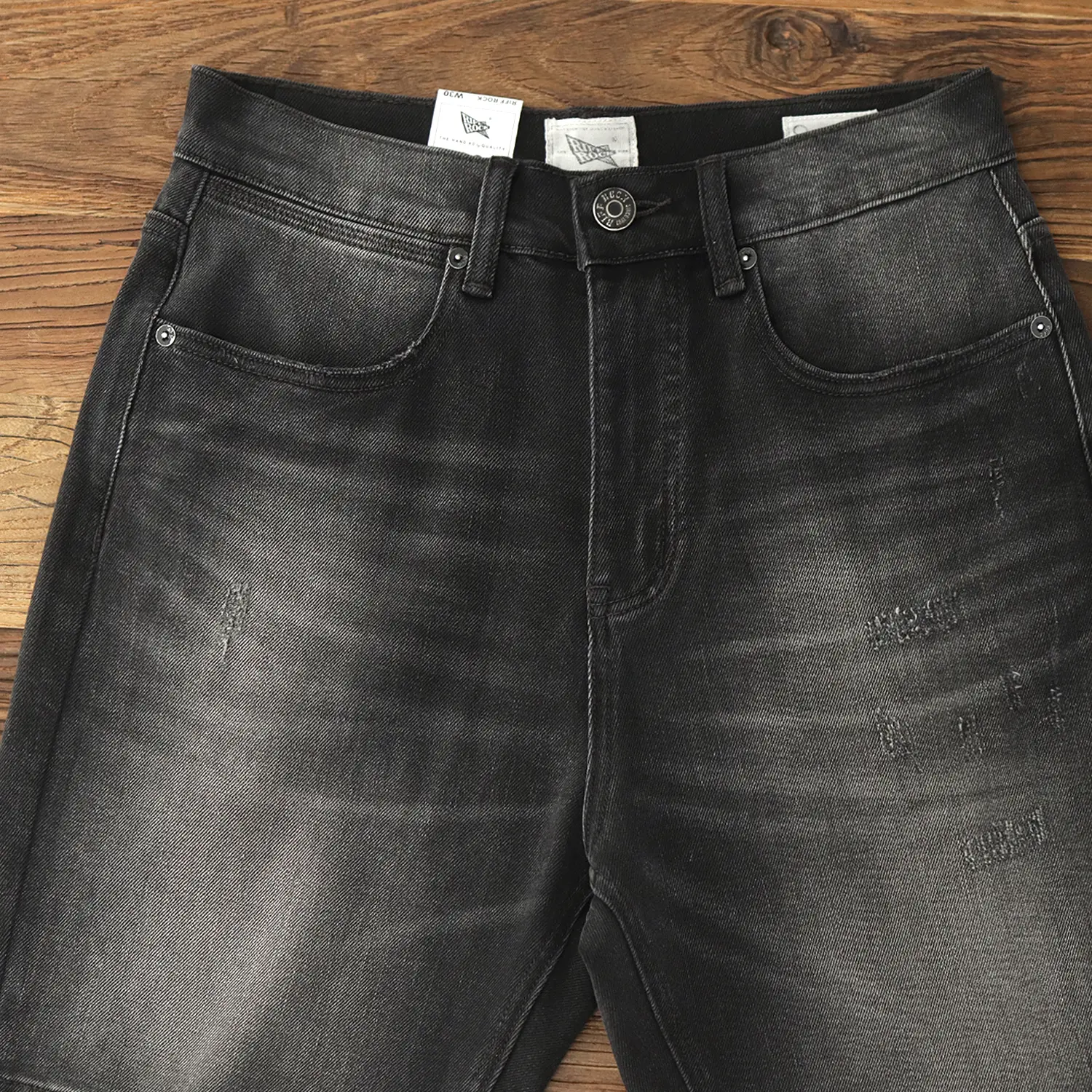 2025 Summer New American Retro Heavyweight Denim Cargo Shorts Men's Fashion 70% Cotton Washed Old Straight Casual 5-point Pants
