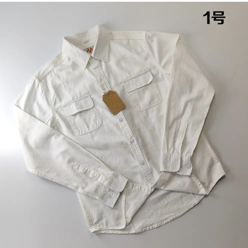 2025 Autumn New American Retro Woven Twill Cargo Shirt Men's Simple 100% Cotton Washed Long Sleeve Double Pocket Casual Blouses