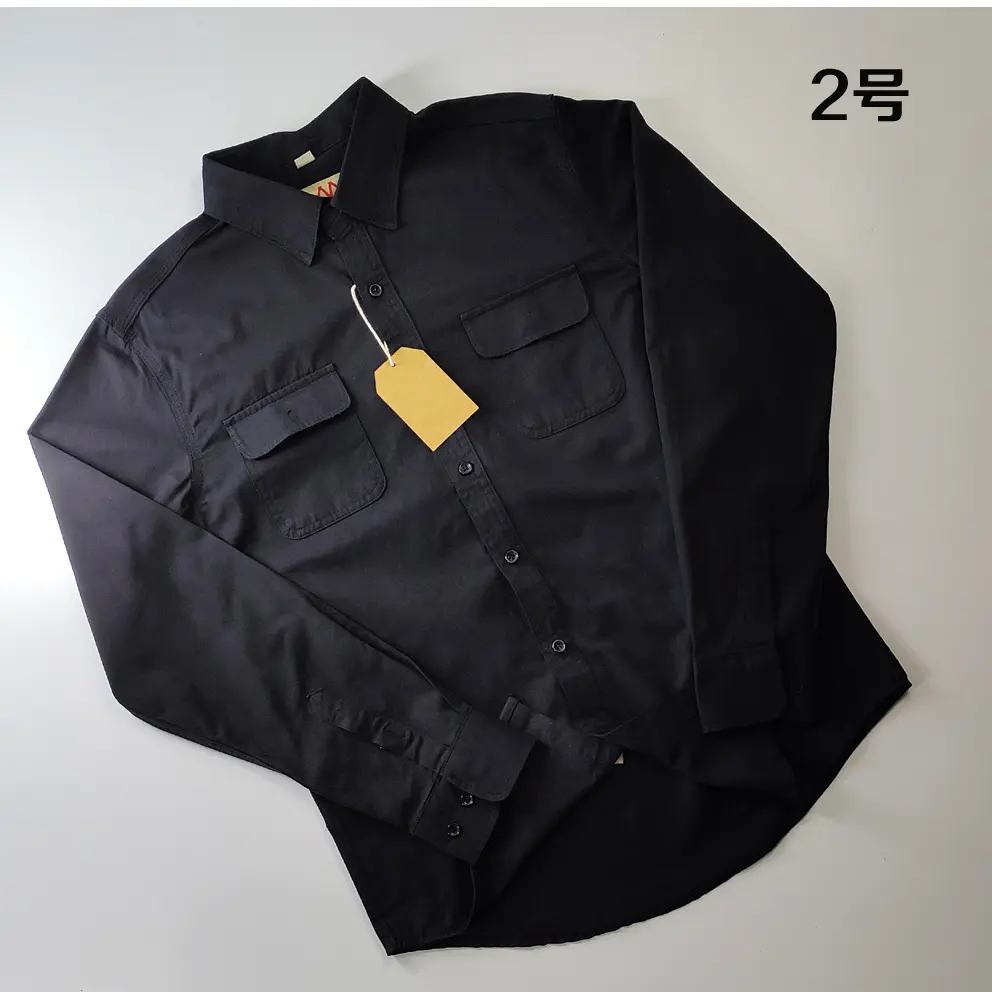 2025 Autumn New American Retro Woven Twill Cargo Shirt Men's Simple 100% Cotton Washed Long Sleeve Double Pocket Casual Blouses
