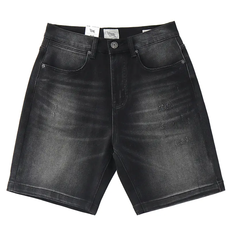 2025 Summer New American Retro Heavyweight Denim Cargo Shorts Men's Fashion 70% Cotton Washed Old Straight Casual 5-point Pants