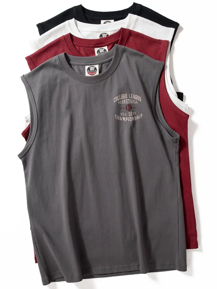 411# 2025 Summer New American Retro Sleeveless O-neck Letter Printed T-shirt Men's Fashion 100% Cotton Washed Casual Sports Vest