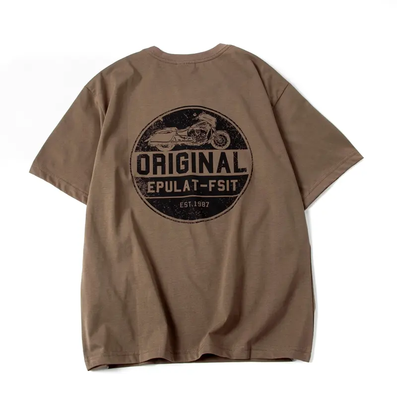 Summer New Japanese Retro Short Sleeve O-neck Letter Printed T-shirt Men's Fashion 100% Cotton Washed Youth Casual Sport Tops