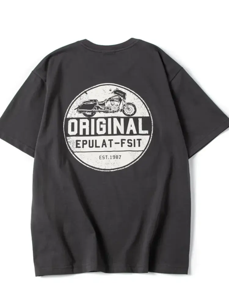 Summer New Japanese Retro Short Sleeve O-neck Letter Printed T-shirt Men's Fashion 100% Cotton Washed Youth Casual Sport Tops