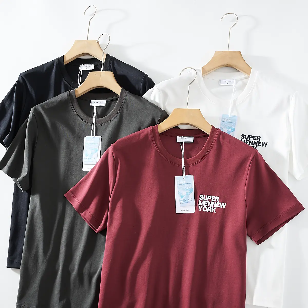 Summer New American Retro Short Sleeve O-neck Letter Embroidery T-shirt Men's Fashion 100% Cotton Washed Ice Fabric Casual Tops