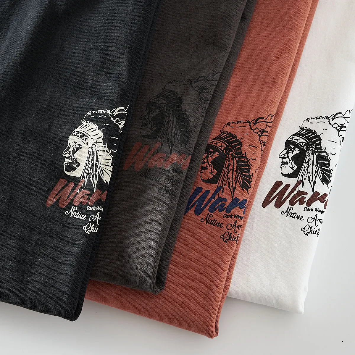 2025 Summer New American Retro Short Sleeve O-neck Chief Printed T-shirt Men's Fashion 100% Cotton Washed Casual Youth Tops
