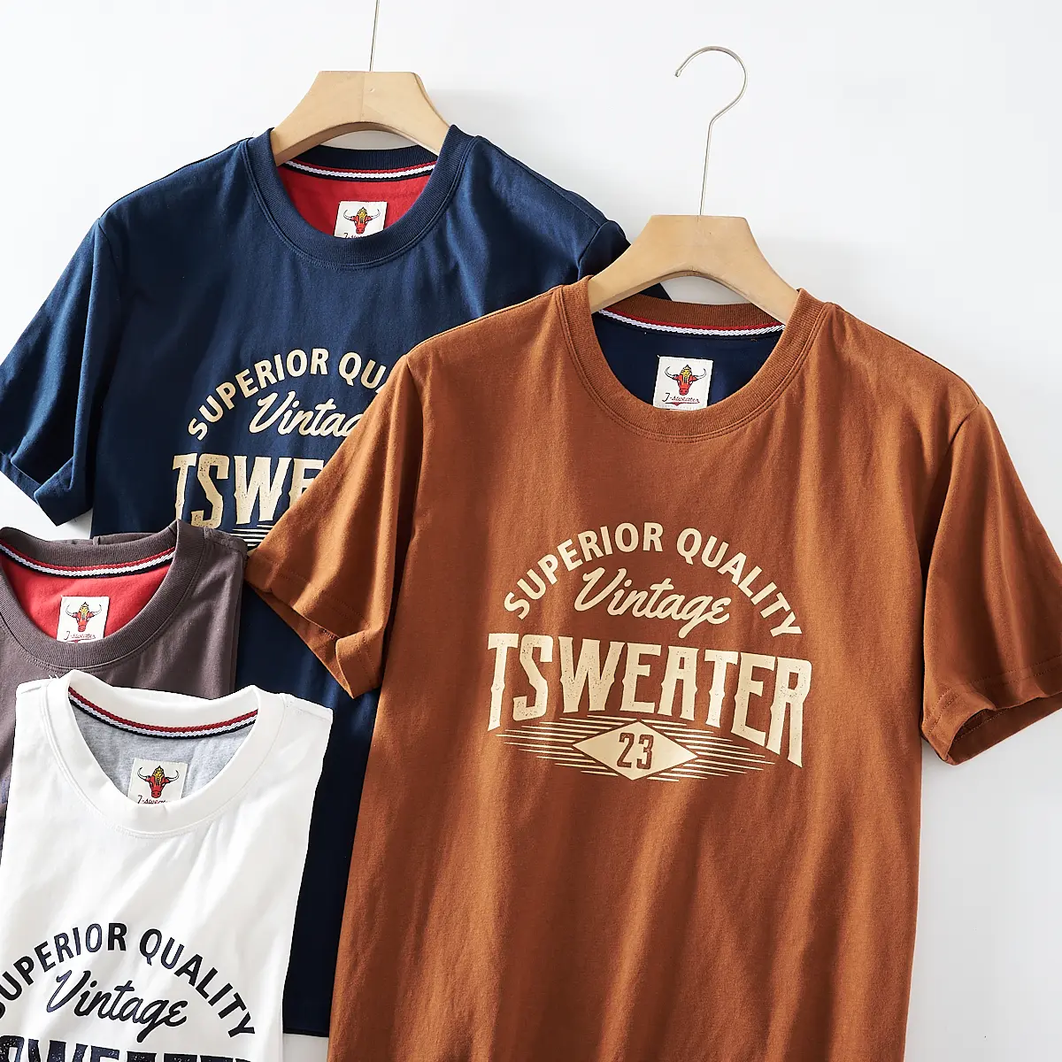 2025 Summer New American Retro Short Sleeve O-neck Letter Printed T-shirt Men's Fashion 100% Cotton Washed Casual Sports Tops