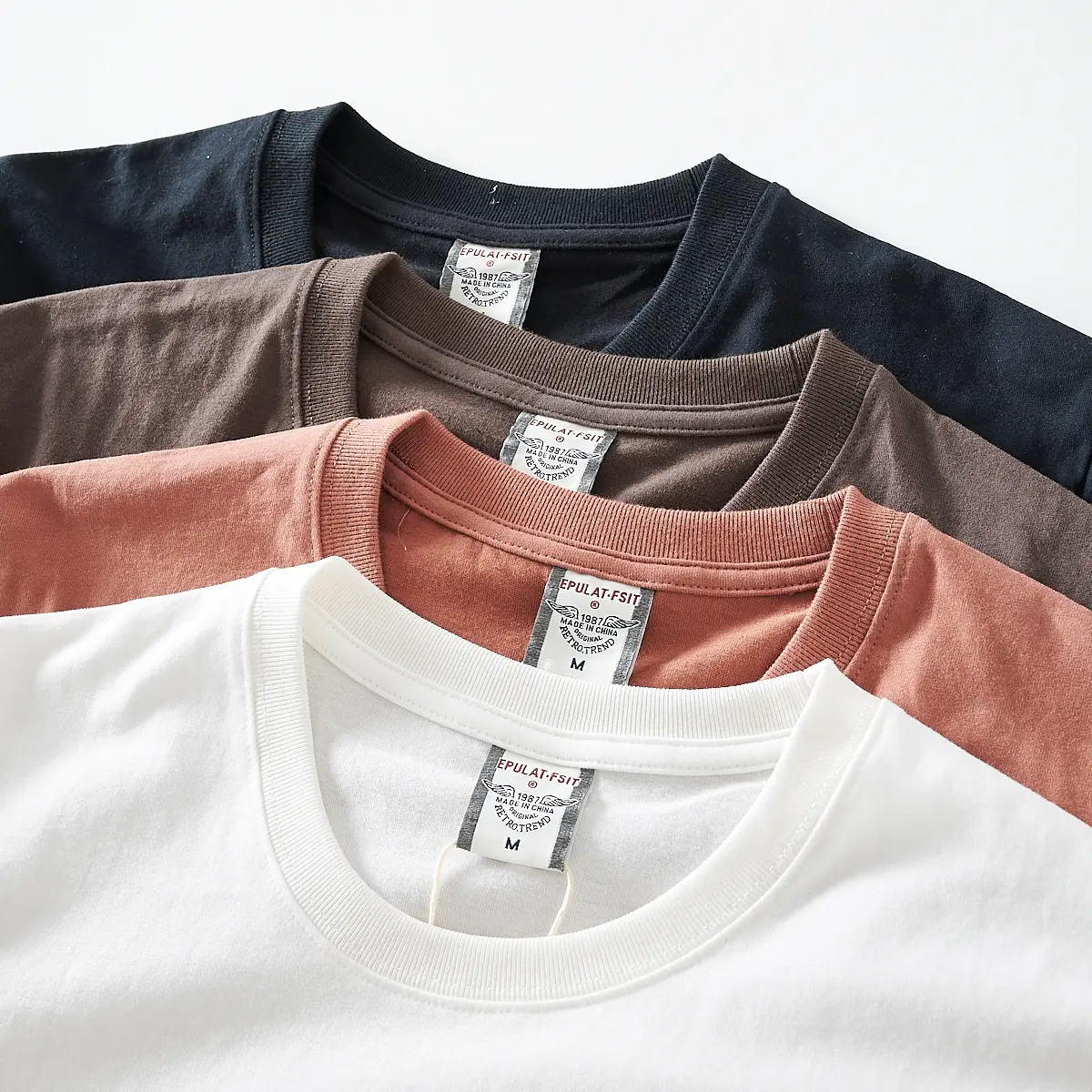 2025 Summer New American Retro Short Sleeve O-neck Letter Wing Printed T-shirt Men's Fashion 100% Cotton Washed Casual Tops