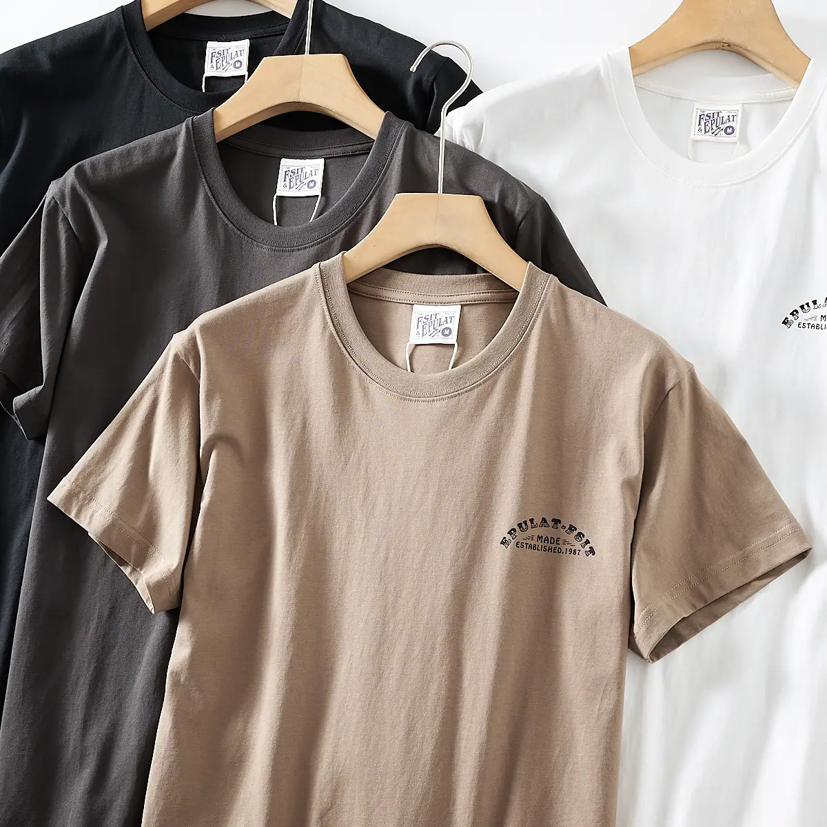 2025 Summer American Retro Short Sleeve O-neck Double Side Printed T-shirt Men's Fashion 100% Cotton Washed Casual Youth Tops