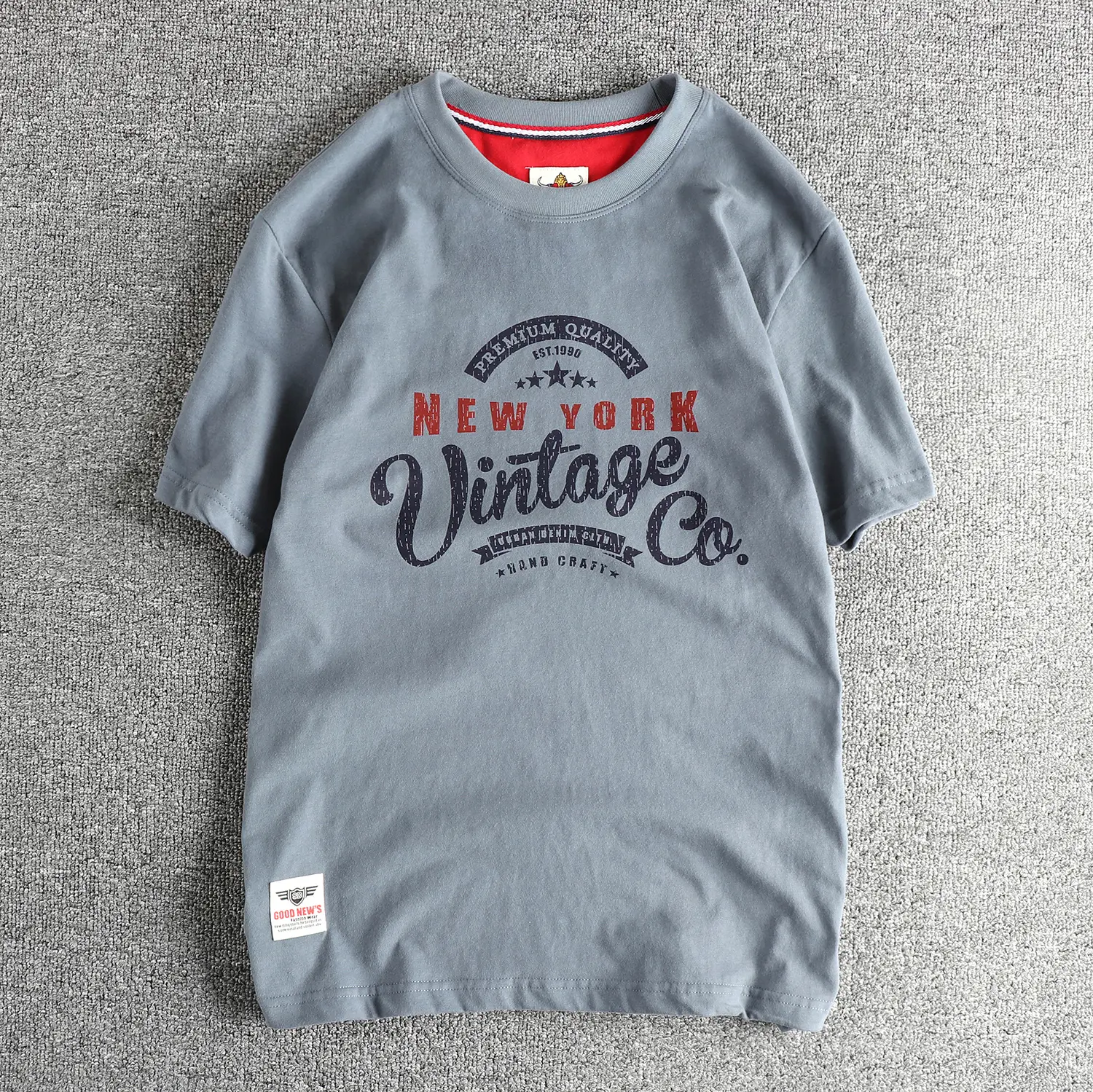 2025 Summer New American Retro Short Sleeve O-neck Letter Printed T-shirt Men's Fashion 100% Cotton Washed Casual Youth Tops