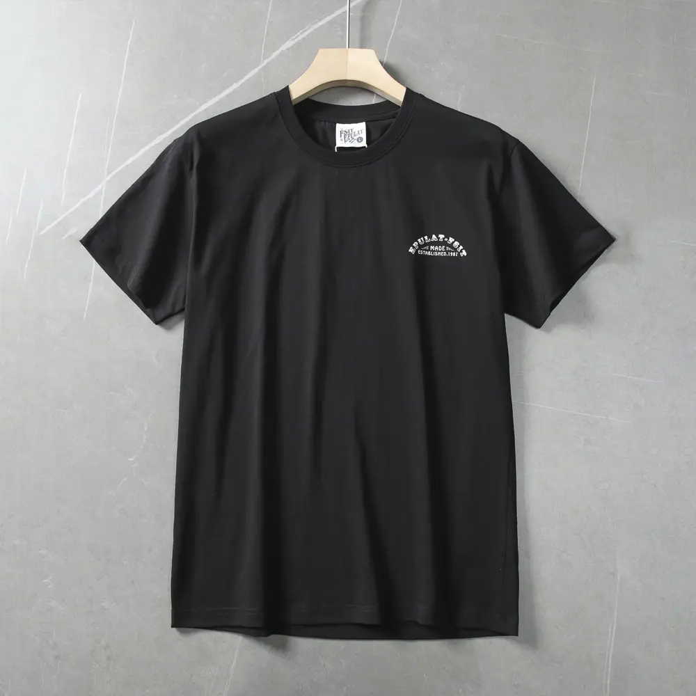 2025 Summer American Retro Short Sleeve O-neck Double Side Letter Printed T-shirt Men's Fashion 100% Cotton Washed Casual Tops