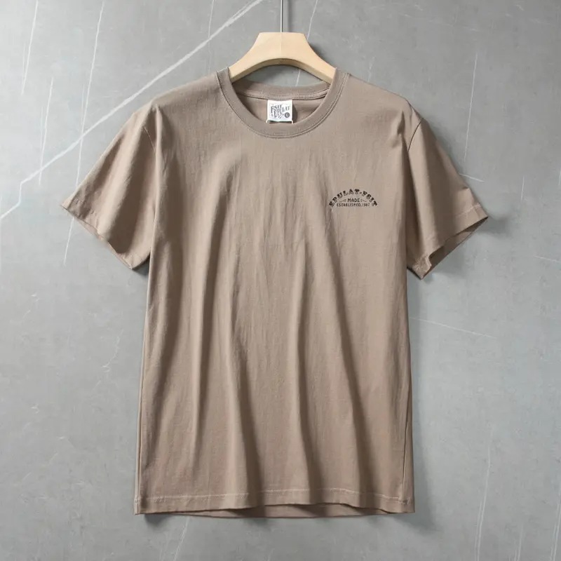 2025 Summer American Retro Short Sleeve O-neck Double Side Letter Printed T-shirt Men's Fashion 100% Cotton Washed Casual Tops
